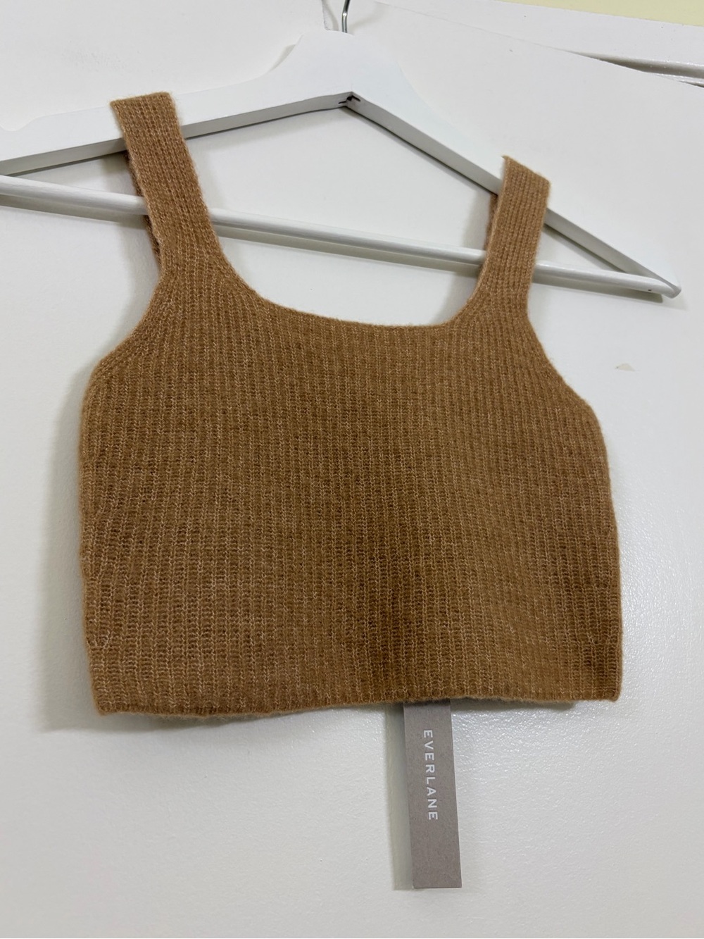 Everlane The Cozy Stretch Cropped Tank Camel Yak Wool Blend Sweater XXS - Picture 2 of 5